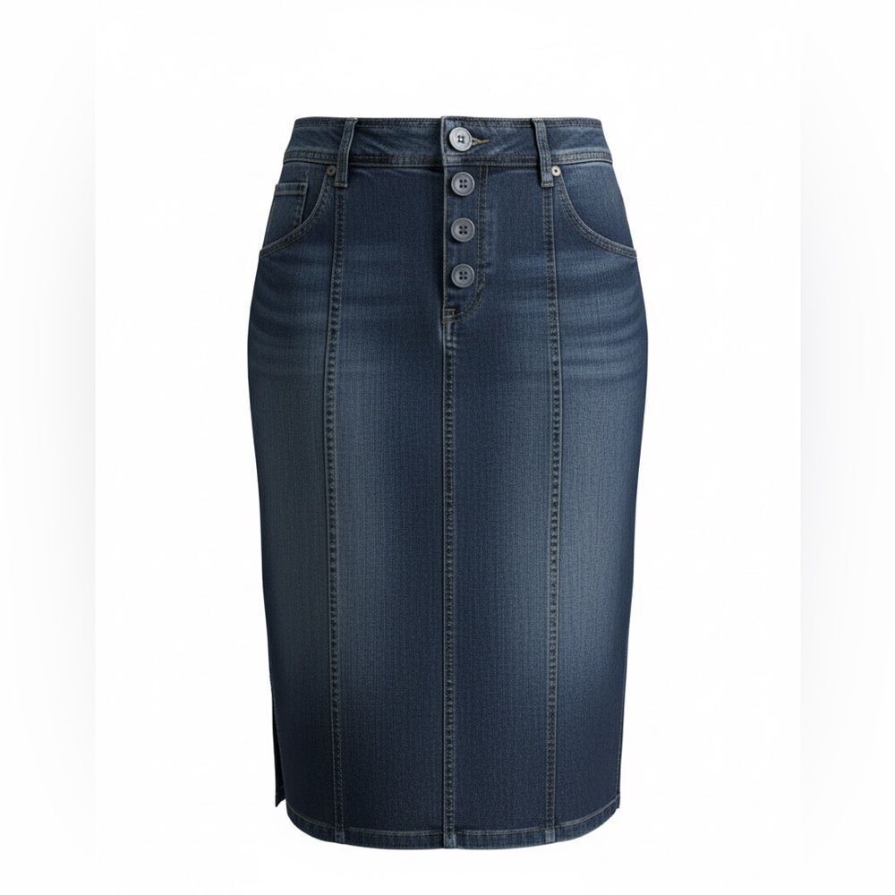 J JILL WOMENS DENIM BLUE SKIRT SIZE 12